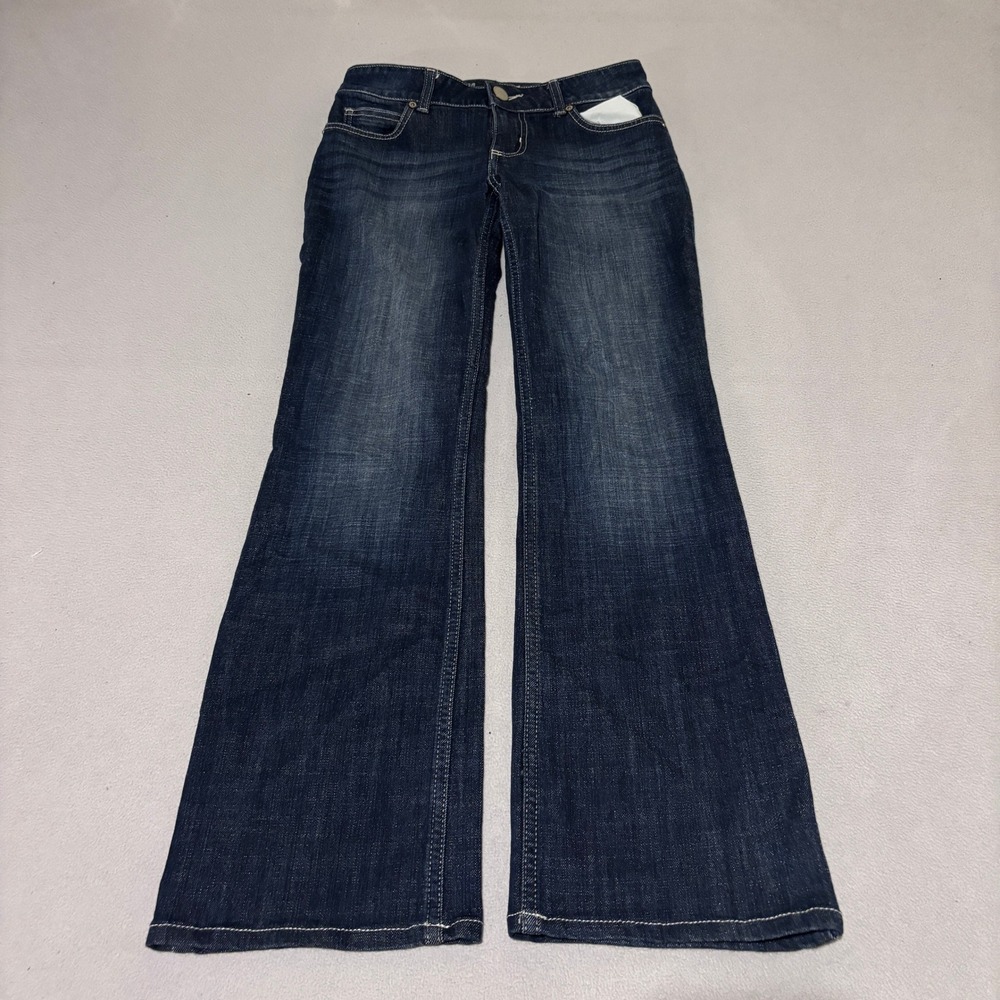 Wrangler Women Dark Wash Bootcut Jeans Size 1/32 Stretch Denim Western Cowgirl